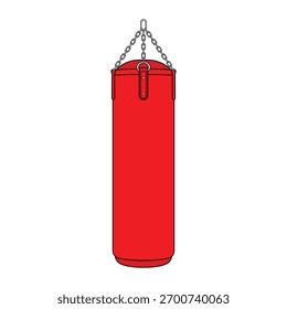 Niños que dibujan la historieta del saco de boxeo del diseño de la Ilustración vectorial aislada