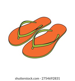 kids drawing vector illustration design flip flops cartoon isolated