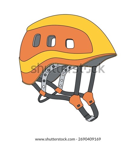 kids drawing vector illustration design climbing helmet cartoon isolated
