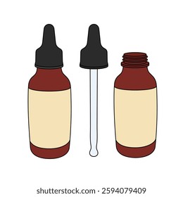 kids drawing vector illustration dropper bottles cartoon isolated