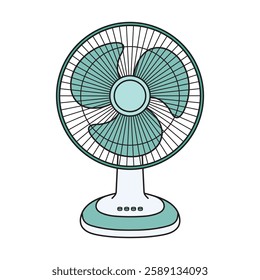 kids drawing vector illustration electric fan cartoon isolated