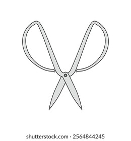 kids drawing vector illustration fabric scissors cartoon isolated