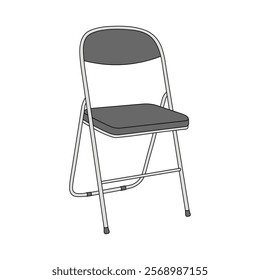 kids drawing vector illustration folding chair cartoon isolated