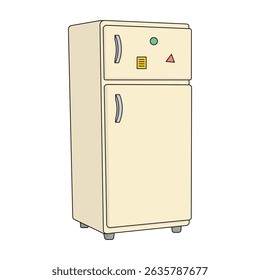 kids drawing Vector illustration fridge flat cartoon isolated	