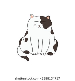 kids drawing Vector illustration funny cat sleep standing icon in doodle style