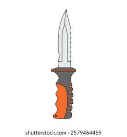 kids drawing vector illustration hunting knife cartoon isolated