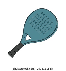 kids drawing Vector illustration padel racket flat cartoon isolated
