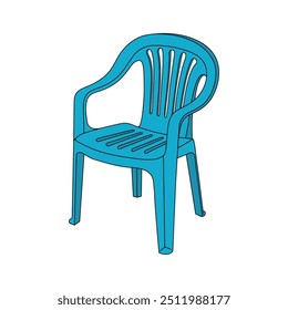 kids drawing Vector illustration plastic chair flat cartoon isolated