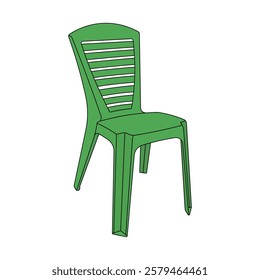 kids drawing vector illustration plastic furniture chair cartoon isolated