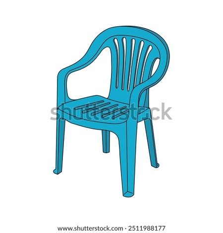 kids drawing Vector illustration plastic chair flat cartoon isolated