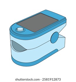 kids drawing vector illustration pulse oximetry cartoon isolated