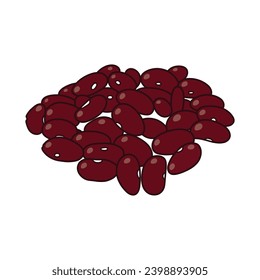 Niños dibujando vector Ilustración frijol rojo en un estilo de caricatura Aislado en fondo blanco