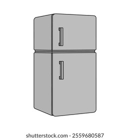 kids drawing vector illustration refrigerator cartoon isolated