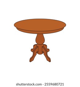 kids drawing vector illustration round table cartoon isolated