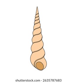 kids drawing Vector illustration sea snail cartoon isolated	