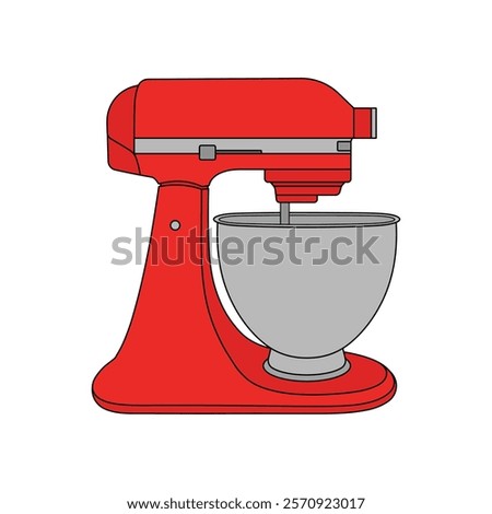 kids drawing vector illustration stand mixer cartoon isolated