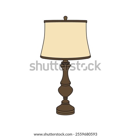 kids drawing vector illustration table lamp cartoon isolated