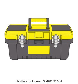 kids drawing vector illustration toolbox cartoon isolated