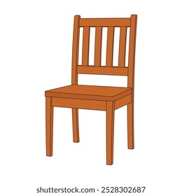 kids drawing Vector illustration wooden chair cartoon isolated