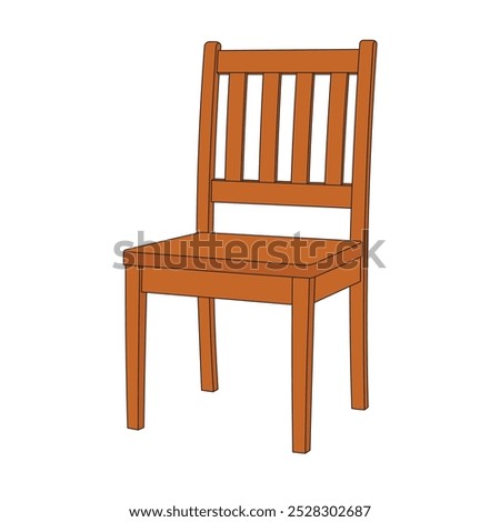 kids drawing Vector illustration wooden chair cartoon isolated