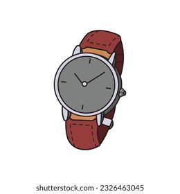 kids drawing Vector illustration wrist watch flat cartoon isolated