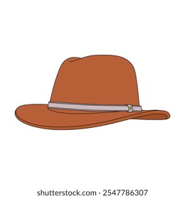 kids drawing wide brimed fedora hat cartoon isolated