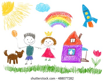 Colour Drawing House High Res Stock Images Shutterstock