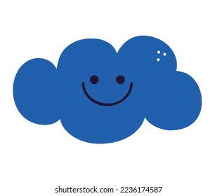 dibujos de niños sobre una nube sobre blanco