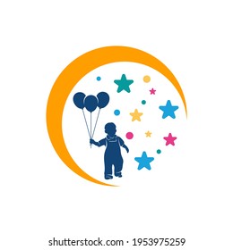 Kids Dream logo design vector illustration, Creative Dream kids logo design concept template, symbols icons