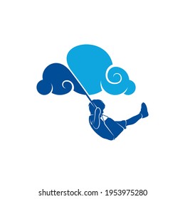 Kids Dream logo design vector illustration, Creative Dream kids logo design concept template, symbols icons