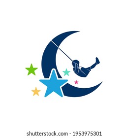 Kids Dream logo design vector illustration, Creative Dream kids logo design concept template, symbols icons