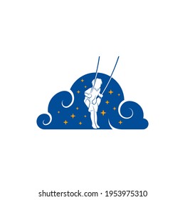 Kids Dream logo design vector illustration, Creative Dream kids logo design concept template, symbols icons