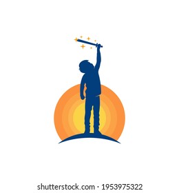 Kids Dream Logo Design Vektorgrafik, Creative Dream Children Logo Design Design-Design-Vorlage, Symbole Symbole