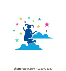 Diseño del logotipo de Kids Dream ilustración vectorial, plantilla de diseño del logotipo de los niños de Soam Creativo, iconos de símbolos