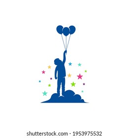 Diseño del logotipo de Kids Dream ilustración vectorial, plantilla de diseño del logotipo de los niños de Soam Creativo, iconos de símbolos