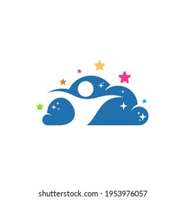 Kids Dream logo design vector illustration, Creative Dream kids logo design concept template, symbols icons