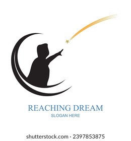 Kids dream logo with simple style, children icon illustration