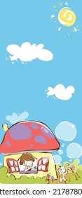 kids dreams vertical illustrations school student cartoon school gate learning