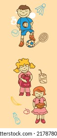 kids dreams vertical illustrations school student cartoon school gate learning