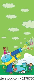 kids dreams vertical illustrations school student cartoon school gate learning