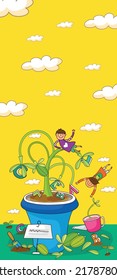 kids dreams vertical illustrations school student cartoon school gate learning