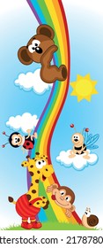 kids dreams vertical illustrations school student cartoon school gate learning
