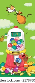 kids dreams vertical illustrations school student cartoon school gate learning