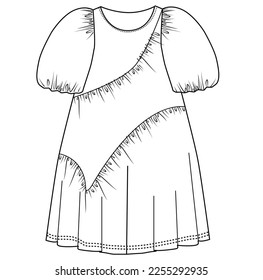 kids dress cad technical drawing trend