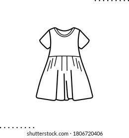 kids' dress vector icon in outline