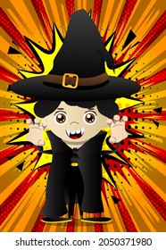 Kids dressed for Halloween is trying to scare you. Vector cartoon character illustration of kids ready to Trick or Treat.