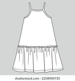 kids dresses shape clothin vector drawing