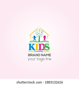 Kids Early Learning Center Logo Design. KIDS Preschool Logo Template. Dream Star Logo. Emblem, Colorful, Creative Symbol, Icon