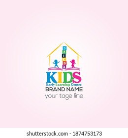 Kids Early learning center vector logo design, Kids Pre School Center creative logo style, Early Learning school