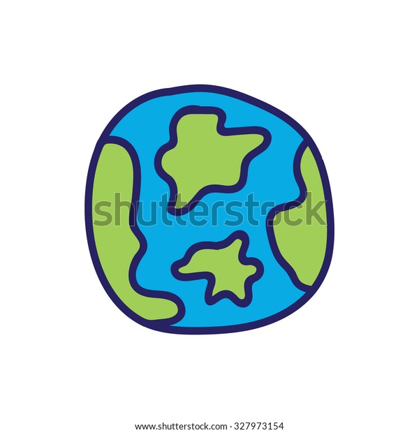 Kids Earth Drawing Vector Illustration Stock Vector Royalty Free